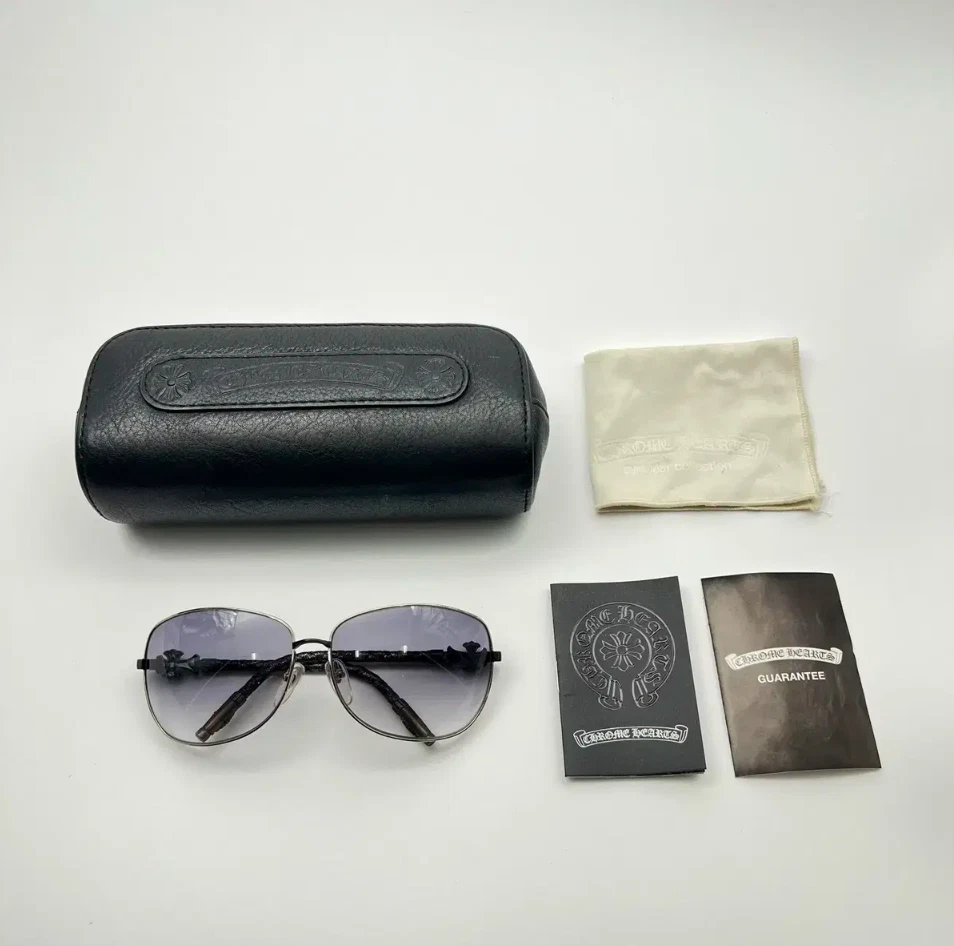 Chrome Hearts QUIM Silver Sunglasses – Authentic Luxury Eyewear, Good Condition