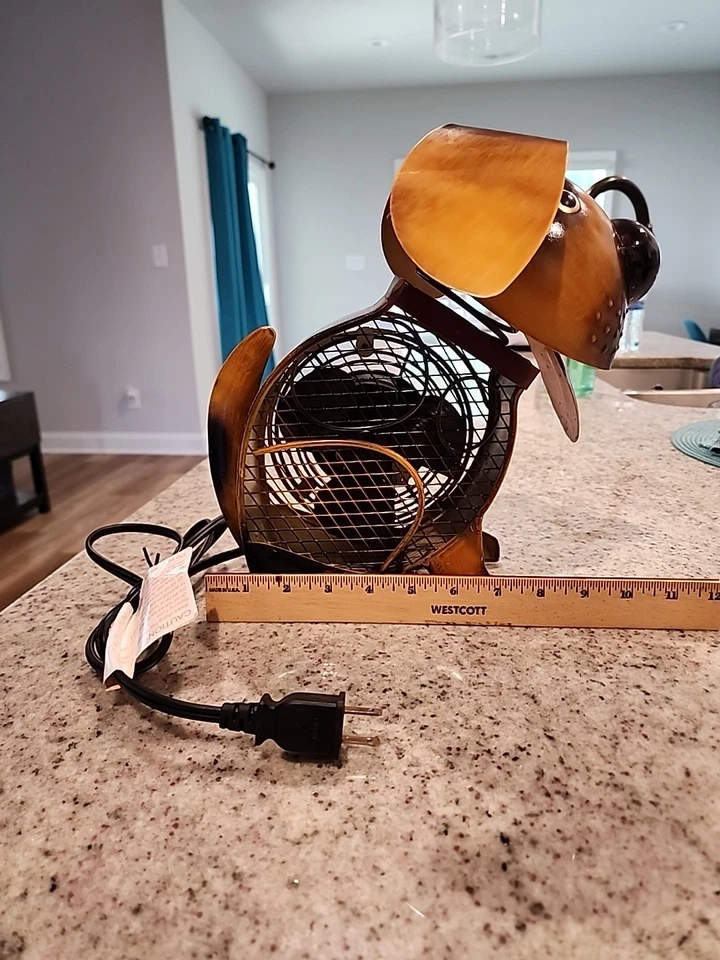 Deco Breeze Metal Country Dog Shaped Electric Figurine Fan 11” Tall - Image 4 of 4