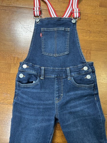 Levi’s Bib Overalls Girls Size 10 Regular Denim Dark Wash - Picture 4 of 16