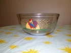 Anchor Hocking Rooster Clear Nesting Mixing Bowl 1.5 Quart Sunrise Vintage