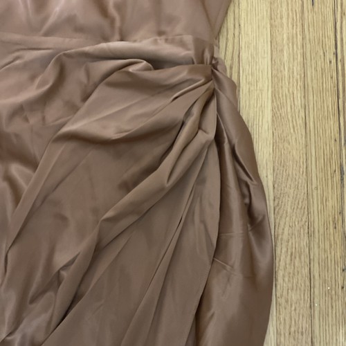 Vestido Corsé HOUSE OF CB Reva Satinado Reunido Caramelo Talla M Orig. $255 NUEVO - Imagen 7 de 8