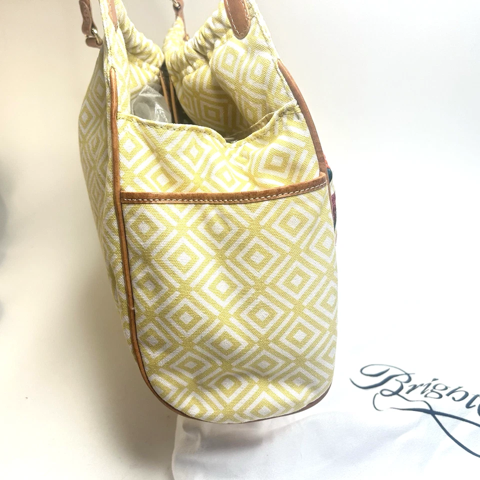 Amazing Beautiful BRIGHTON Rare Embroidered Satin/Canvas /Leather Large Tote - Image 3 of 4