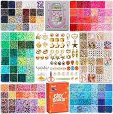 Clay Beads Bracelet Making Kit - 23000 Beads for Jewelry Crafts