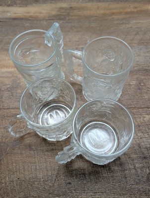 Batman Forever McDonald's Mugs, Complete Set of 4, Collectors Glasses VTG 1995