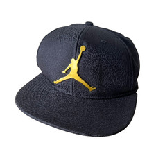 NIKE BLACK AIR JORDAN GOLD JUMPMAN BASEBALL CAP HAT GIRL'S BOY'S YOUTH 4-7 YO