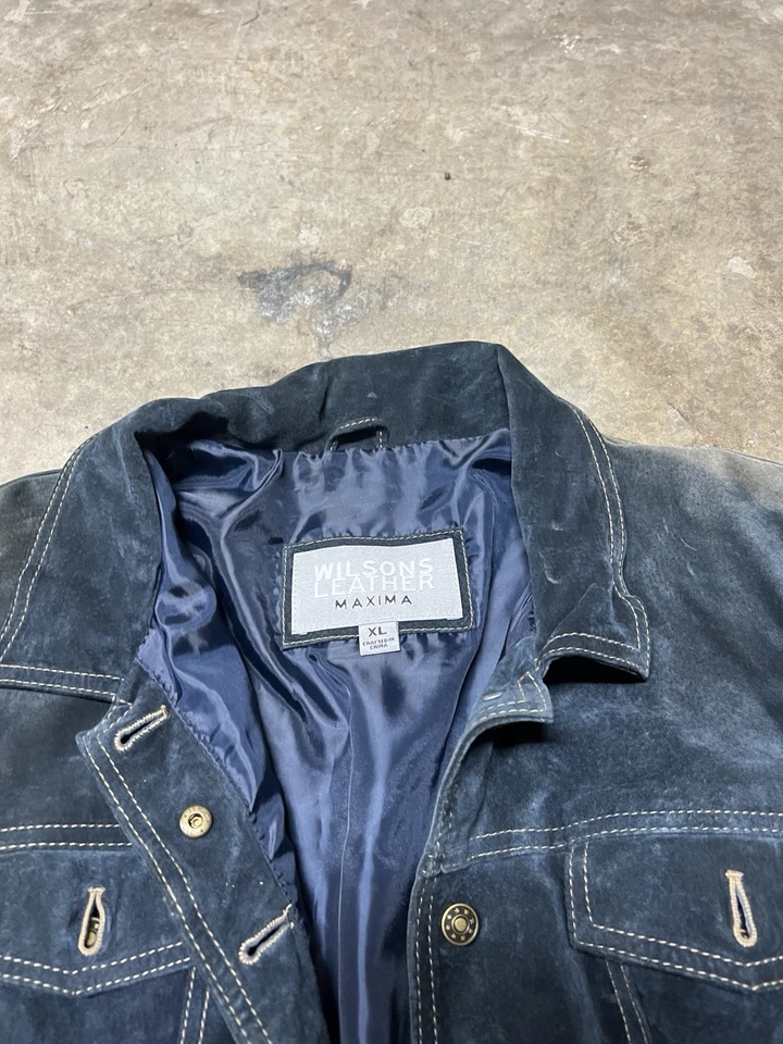 Chaqueta de gamuza Wilson’s Leather Maxima para mujer azul marino talla 1X Foto 3 de 4