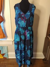 SIMPLY VERA Vera Wang Women's XL Sleeveless Multicolor Fully Lined Dress V-neck