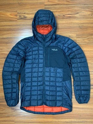 Rab Kaon Men's Down Puffer Jacket Hooded Full-Zip Navy Blue Medium