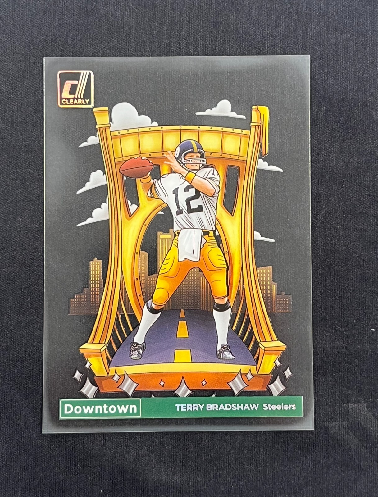 2024 Panini Clearly Donruss Downtown #10 Terry Bradshaw Pittsburgh Steelers