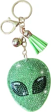 Popfizzy Bling Alien Keychain Accessories for Women, Rhinestone Keychain