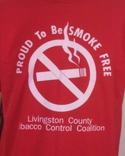 vintage 80s 90s single stitch Proud to Be Smoke Free T-Shirt No Smoking Quit L