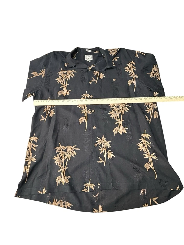 Camisa abotonada Luau negra de seda para hombre edición limitada dorada XL seda fina Foto 3 de 4