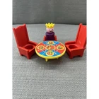 Vintage Fisher-Price Little People Castle King + 3 Red Thrones & Feast Table