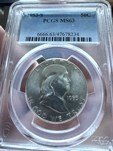1953-S 50C Franklin Half Dollar PCGS MS 63 | Uncirculated UNC