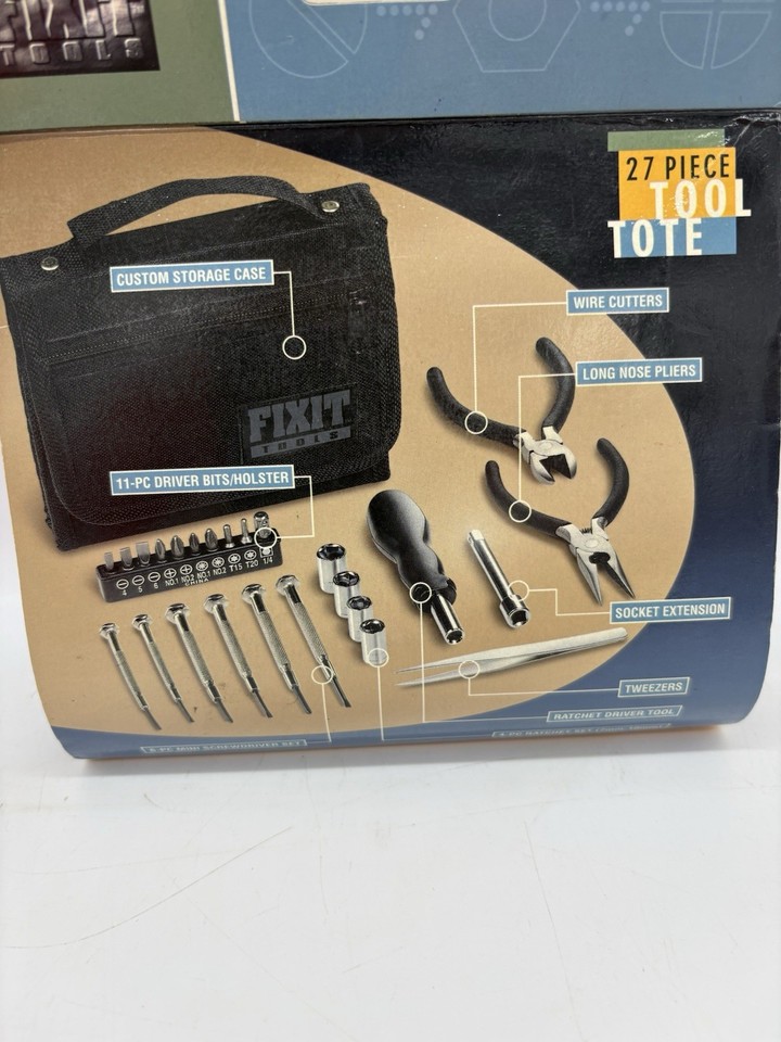 FIXIT 27 Piece Tool Tote Fix-It Signature Series Portable Handy Tools ...