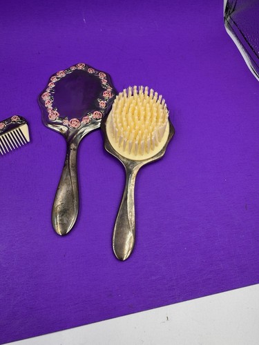 VTG -  Studio Silversmiths 3 Piece Vanity Set-The Rose Collection Silver Plated - Foto 5 di 8