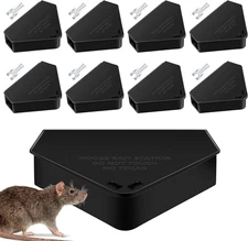 8 Pcs Mouse Bait Station with Keys Indoor Outdoor for Rats Mice Rodents, Reusabl