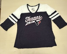 Houston Texans NFL Team Apparel Womens Shirt 3/4 Sleeves Logo Size XL NWOT