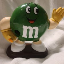 VINTAGE Green PEANUT M&M CANDY DISPENSER 9" TALL MARS INC MM 1991 ADVERTISING