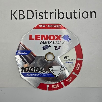 Lenox 1972923 MetalMax 6x.05x7/8'' Diamond Edge Cutoff Wheels - 10100RPM Max