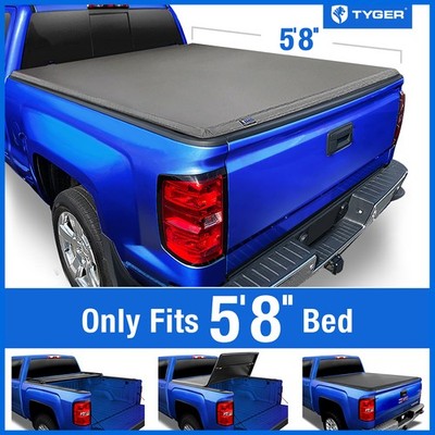 TYGER T3 Soft Tri-fold Tonneau Cover for 15-18 Silverado/Sierra 5'9'' Bed