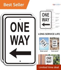 One Way Arrow Left Traffic Signs 12x18 Aluminum Reflective Weatherproof