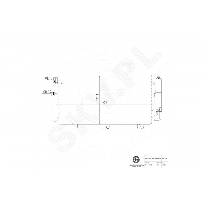 Condensateur de climatisation pour Subaru Impreza 73210-FE010 en aluminium