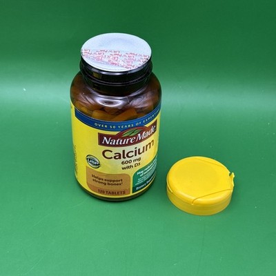Nature Made Calcium 600 Mg W/Vitamin D3 120 Tablets Helps Bone Support Exp 8/27