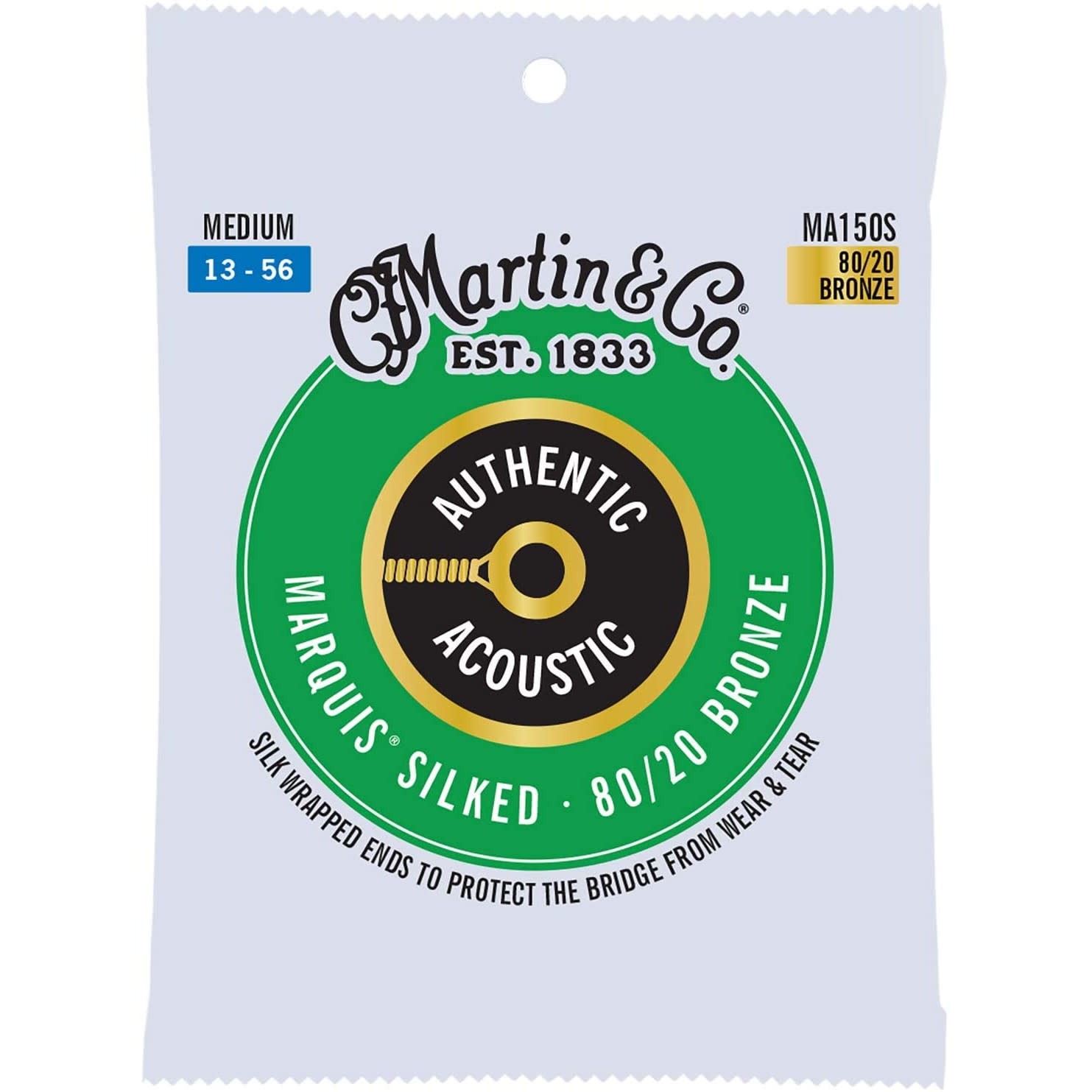 Струны Martin MA150S Authentic Marquis Silked Medium 80/20 бронзового цвета, 13-56
