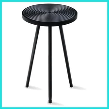 20” Mid-Century Modern Tall Plant Stand - Adjustable Round Table for Decor