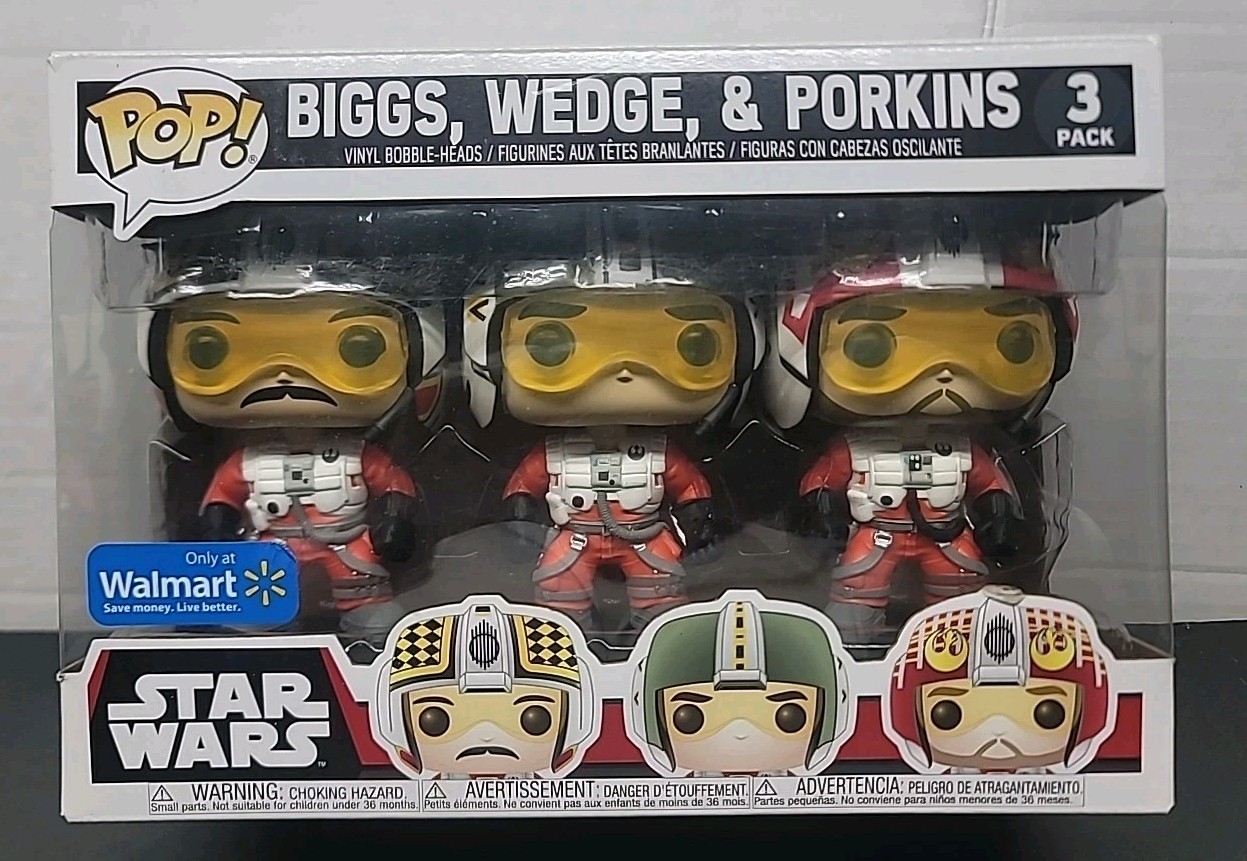 Star Wars X-wing Pilots Biggs Wedge Porkins 3 Pack New!