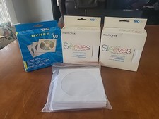 298 Memorex Dynex White Paper CD DVD Sleeves Envelope Holder with Clear Window