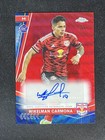 2023-24 Topps Chrome MLS Wikelman Carmona New York Red Bulls Auto Red 3/5 RC