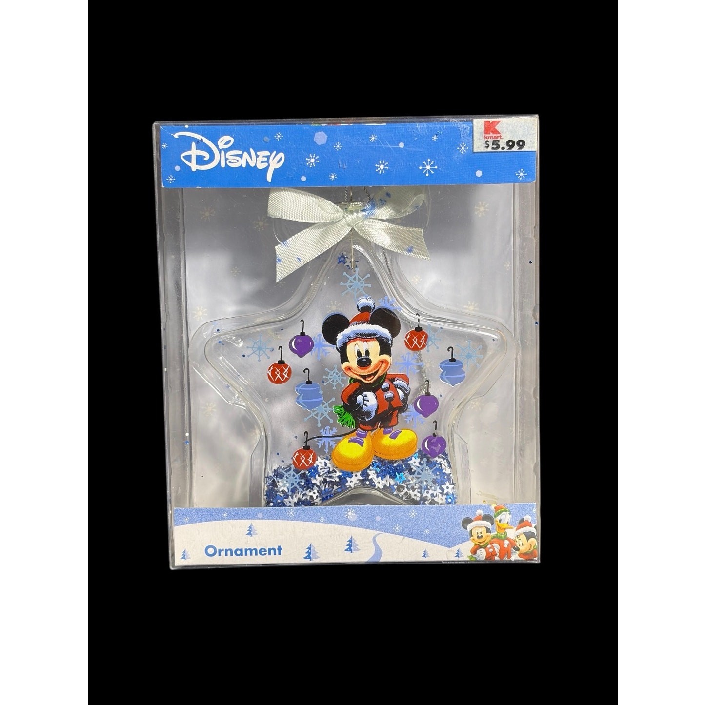 Y2K Walt Disney Mickey Mouse Estrella Lleno 3D Navidad Ornamento Kmart Colección