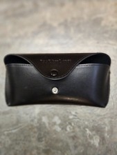 Polo Ralph Lauren Black Leather Sunglasses Case Snap Closure