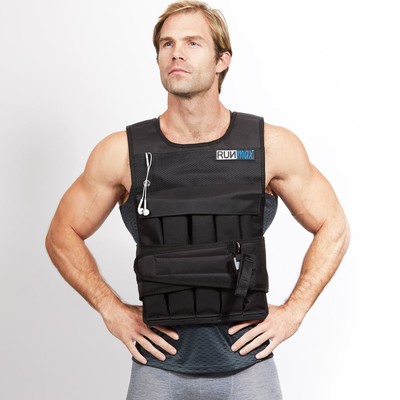 RUNmax rf20nop Run Fast 5,4-63,5 kg Gewogen Vest (zonder schoudervullingen, 9 kg), Zwart