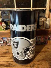 Large 1993 Los Raiders  Metal Trash Can Wastebasket NFL Oakland  las vegas LA