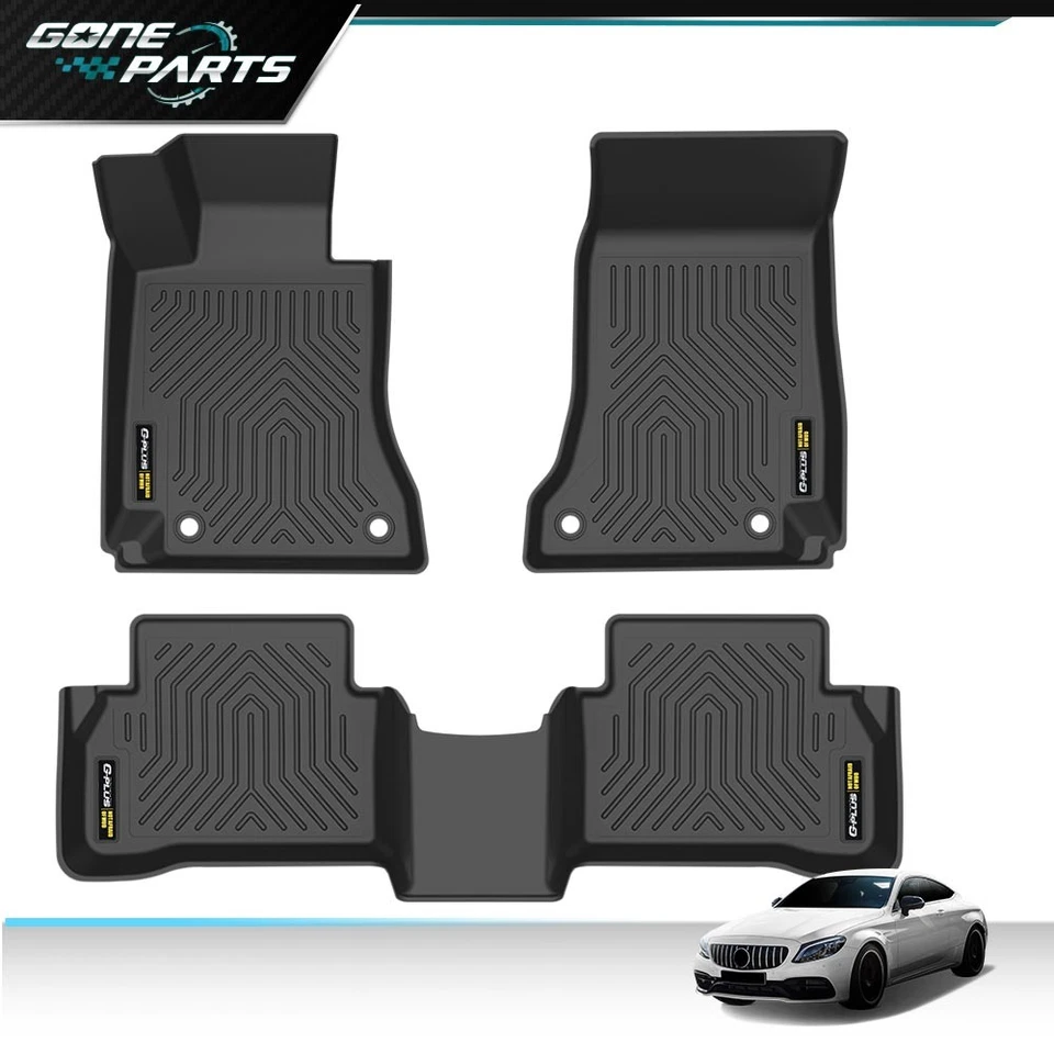 Fit For 2015-2021 Mercedes-Benz C-Class Sedan TPE Floor Mats Liners All-Weather Foto 2 de 4