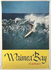 Surf Poster- Waimea Bay Hawaii-original 1967