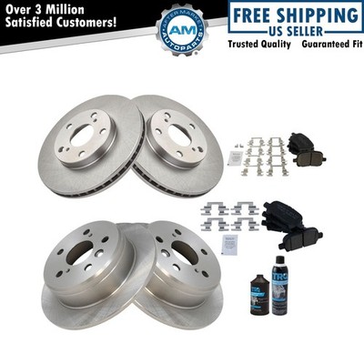 Front & Rear Ceramic Brake Pad & Rotor Kit w/Fluids for 99-03 Toyota Solara