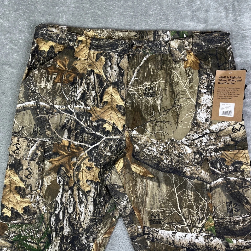 KING'S Realtree Edge Cargo Pants XL Camo Classic Six Pocket 42x33 Elastic Waist - Image 2 of 4