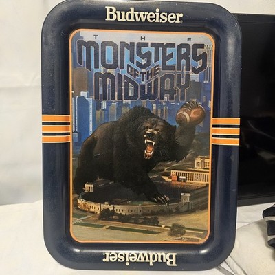 Budweiser Monsters of the Midway Chicago Bears Breweriana Tray