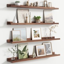Floating Picture Ledge Shelves Set of 4, 36 Inch Shelves with Lip - Large Nur...