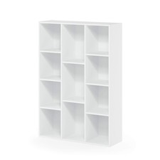 Furinno Luder Libreria reversibile a 11 cubi con scaffale aperto, Bianco