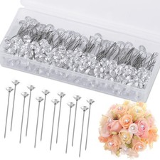 200 Pcs Corsage Bouquet Pins, 2 Inch Diamond Boutonniere Flower Pins, Diamond...