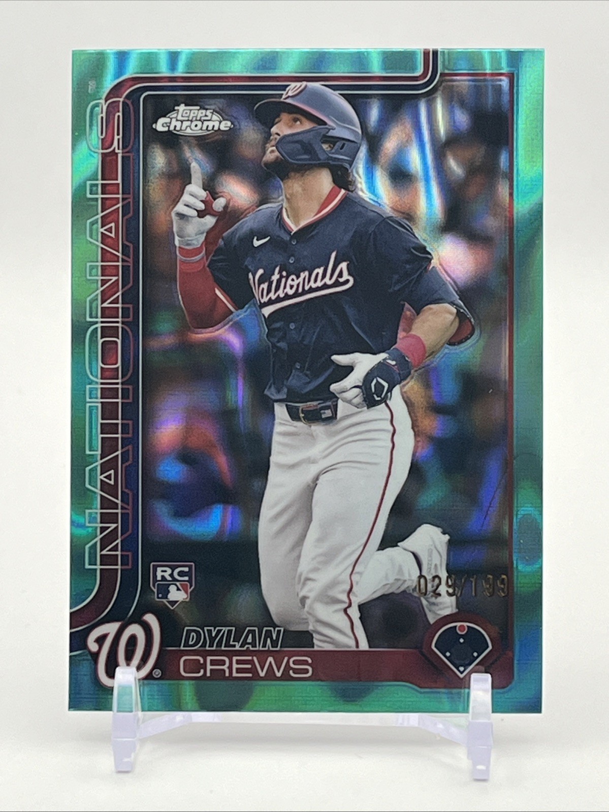2025 Topps Chrome - Dylan Crews #146 Aqua Lava Refractor /199 (RC)