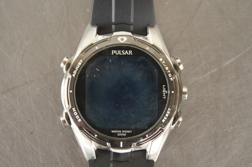 Pulsar W861-X002 WR 100M schwarz Quarz Digital Herrenuhr funktioniert wie abgebildet #3