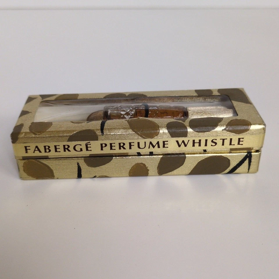 COMPLETO Collar Colgante Vintage Fabergé Woodhue Perfume Silbato con Caja - Francia Foto 3 de 4