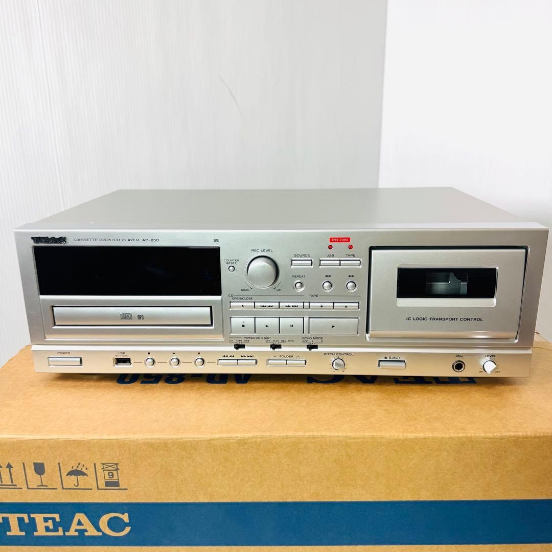 TEAC AD-850-SE Silver Cassette Deck CD Player USB Recorder MP3