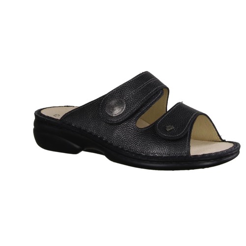 Finn Comfort Sansibar, Damen, Pantolette, Leder, Carbon, lose Einlagen